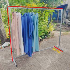 ราวตากผ้า สูง 150 ซม.ราวแขวนผ้า ราวตากผ้าตั้งพื้น ราวตากผ้าเสาเดี่ยว ราวแขวนเสื้อผ้า ราวตากผ้าอเนกประสงค์ รุ่น MT074