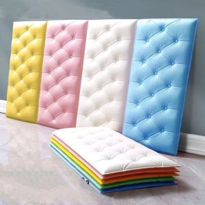 OKDEALS Waterproof 3D Foam Wallpaper Soft Self-adhesive Foam Adhesive Wallpaper Home Decoration 0.7cm Thick Foam Wall Mat Pad Kids Bedroom