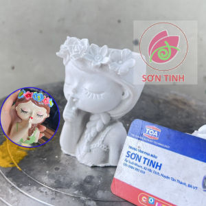 Tượng tô màu LỌ BÚT Mèo dễ thương C104 tô tượng thạch cao (Không kèm màu) luyện vẽ tượng trắng decor