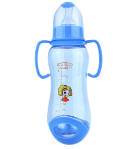 Algo Botol Susu Bayi 260ml Dengan gagang dan tatakan untuk Usia 6 bulan keatas Bahan PP Berkualitas BPA Free 8201 Mudah Dicuci dan Bisa Direbus untuk Sterilisasi