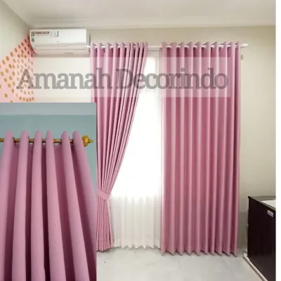 Gorden Jendela Blackout Polos Import 9 Gelembung Lebar 200 Horden Murah Mewah 12 Gelombang Lebar 250