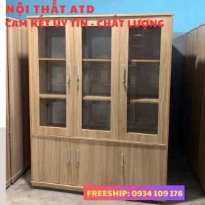 Tủ gỗ đựng tài liệu văn phòng cao cấp- tủ hồ sơ gỗ mdf đựng sách giá rẻ xưởng ATD