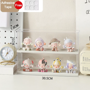 【SG】Clear Display Case for Figures, Stackable Popmart Display Box -Action Figures Dustproof Protection Storage & Organizing