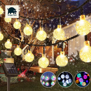 New Christmas LED Crystal Ball Lights Festive Garden & Home Decoration Solar-Powered String Lights