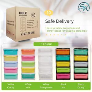 Large 5 Tier Plastic Drawer with Wheels/SW HULK Cabinet M301