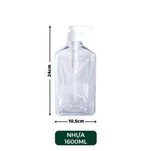 Bình Bơm Đường Siro 1600ml 10cc Nhựa/thủy tinh Cao Cấp Có Vòi Pump Và Vạch Chia Dung Tích