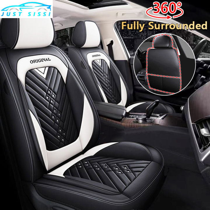 Car 5 seat cover car seat cover leather suitable for Toyota wigo Hyundai eon Mitsubishi Nissan Ford Suzuki and other models Wear resistant and dirt resistant car seat cushion protective cover Lazada P...