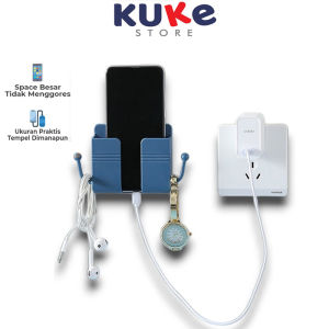 KUKE HOLDER HP DINDING / TEMPAT CHARGER 2 KAIT TEMPEL DINDING / HOLDER TEMPEL DINDING 2 KAIT / TEMPAT CHARGER HP REMOTE TV AC MULTIFUNGSI