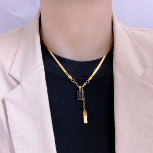 Kalung Titanium Kotak Korea Anti Karat Anti Luntur untuk Wanita