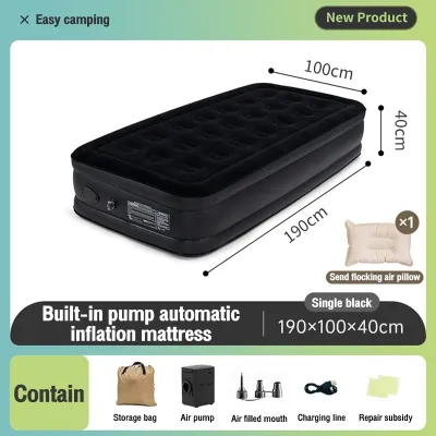 [SG Stock] Inflatable Air Bed Mattress Built In Integrated Cordless Pump Thick Camping Super Single Queen