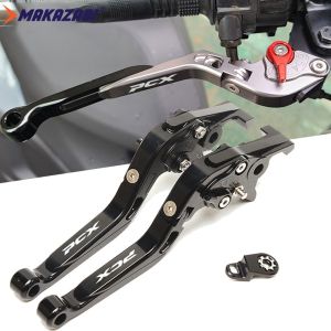 For HONDA PCX 160 PCX160 ABS 2021-2025 Motorcycle CNC Parking handle clutch brake lever with parking lock Accessories Adjustable Foldable Extendable Scooter Handle Levers