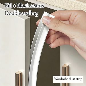 VERMILL Self-Adhesive Cabinet Door Dust Strips TPE 2.8M Seal Strip Gap Filling Strip Insect-proof