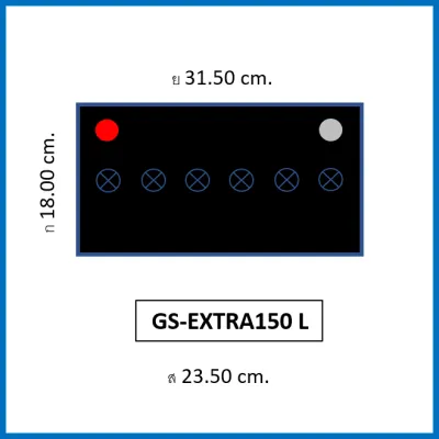 🎖แบตเตอรี่รถยนต์ GS รุ่น EXTRA150L / R HB 90Ah. พร้อมใช้-เติมน้ำน้อย /สำหรับรถปิคอัพ SUV 2500-3000cc.