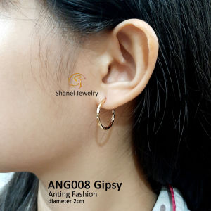 Frida Jewelry Anting Emas Perhiasan Fashion Wanita Perak Giwang Gipsy Ukir Kualitas Premium Anti Karat bisa dipakai sehari-hari Pesta Kondangan Kawinan Ang008