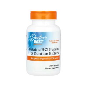 Doctors Best Betaine HCl Pepsin Gentian Bitters 120 Capsules