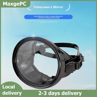 MaxgePC Hình bầu dục Ống thở lặn mặt nạ spearfishing mặt nạ tầm nhìn toàn cảnh rộng Scuba Kính Tempered Glass ống kính lặn kính cho người lớn