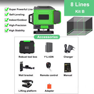 4D เลเซอร์ระดับ 8/12/16เส้น เครื่องวัดระดับเลเซอร์ เลเซอร์วัดระดับ 360 องศา Horizontal And Vertical Cross laser level Self-Leveling ระดับน้ำเลเซอร์ เลเซอร์สีเขียว พร้อมกล่องเก็บของ เลเซอร์ ระดับ เรเชอระดับน้ำ เลเชอร์วัดระดับ ละดับนำ้ดิจีตอ้น