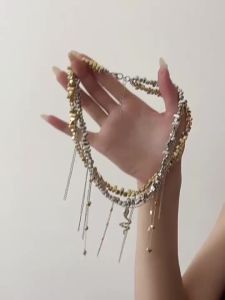 AKSES FASHION WANITA JEWERLY PREMIUM ANTI KARAT LUNTUR SOUVENIR KADO GIFT/Liontin Ular Bertingkat Tinggi Kalung Berlapis Rumbai/Rantai Leher/Tulang Selangka Gadis Hot Keren Manis Y2K