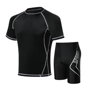 Swimwear For Men Quick Drying High Elastic Swimming Suit Swimming Outfit For Men Swimming Attire For Men Swim Shorts Swim Top 2pcs