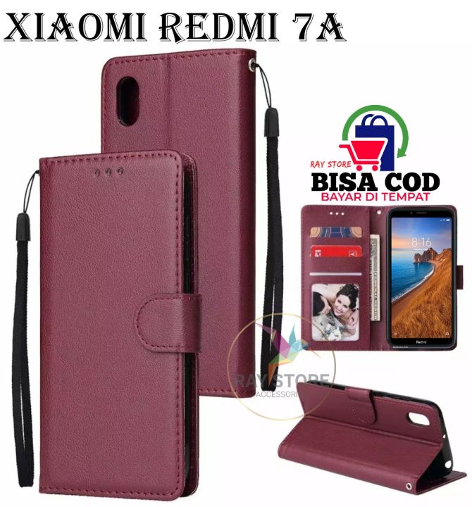 XIAOMI REDMI 7A FLIP LEATHER CASE PREMIUM-FLIP WALLET CASE KULIT