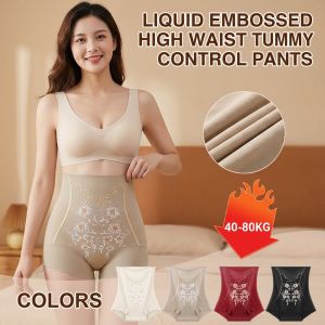 ✨Shaping✨ Liquid Embossed High Waist Tummy Control Pants Buttock-Lifting Shaping Underwear Body Shaping Waist-Cinching Pants High-Elasticity Tummy Control Shaping Pants