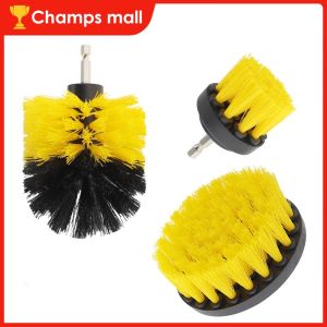 3pcs Car Electric Drill Brush Kit Power Scrubber Car Floor Round Cleaning Brush Suitable For Cars