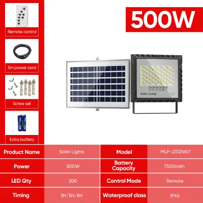 Mitsushi 800w/500w/300w/200w/100w Solar Flood Light IP67 Waterproof Wireless Remote Control Outdoor LED Night Light Lamp Wall Solar Light Bulb Floodlights Motion Sensing Wall Lamp LED lamp