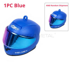 SEAMETAL Motorcycle Mini Helmet LED Key Ring Emergency Torch Racing Ornament Electroplated Visor