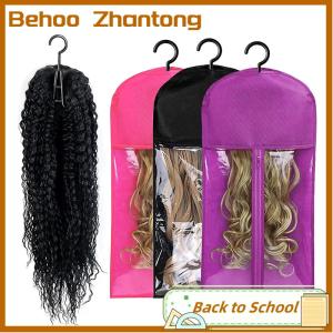 Behoo Long Hair Extensions Storage Bag Non-Woven Dust Proof Wigs Carrier Bags With Hook For Home Organizer Wig Packing Bag