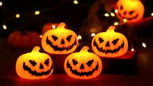 New Halloween LED Pumpkin lantern   Ghost Festival atmosphere decorations colorful lights Easter bar decorations haunted house ornaments