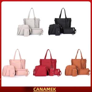 Miễn phí vận chuyển✨ 4Pcs Túi Xách Thiết Lập Phụ Nữ PU Da Vai Túi Bốn Mảnh Hình Ảnh Mẹ Túi Duy Nhất Vai Túi Túi Túi Xách