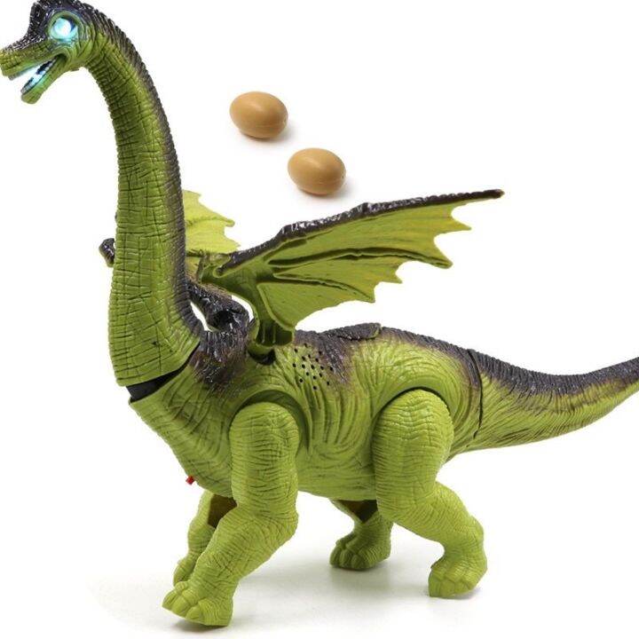 P&TWalking Dinosaur W Wings Simulation Lay Egg Children Jurassic Dinosaur Laying Eggs Dragon Robot