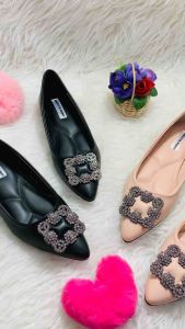 Flat shoes import Logo petak H163 sepatu lepes premium