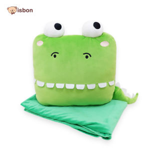 Balmut crocodile bantal selimut buaya hijau untuk traveling perjalanan jauh bahan premium lulus SNI-istana boneka