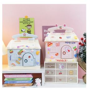 [Tặng Kèm Sticker] Hộp lưu trữ tiết kiệm tiền tiện lợi xinh xắn có ổ khoá