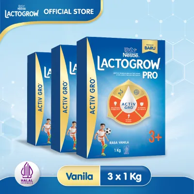 [Paket isi 3] Lactogrow PRO 3+ Vanila 1kg