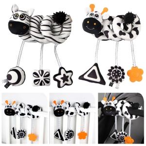 BEIBEI with Strap Baby Stroller Hanging Pendants Cow Animal-shaped Infant Comfort Bed Bell Multi-functional Visual Development Baby Wind Chime Toy Stroller