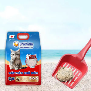 Cát vệ sinh cho mèo Silver Spoon siêu ít bụi khử mùi vón hút 8L hương cà phê và hương chanh cao cấp