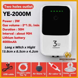 JINGYE Super Silent Oxygen Waterproof AC/DC Air Pump For Fish tank YE-1000S/YE-2000L(READY STOCK)