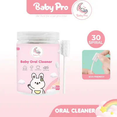 Baby Pro Oral Tongue Cleaner Disposable Mouth Cleaning Gauze Brush for Baby Spiral Eco-Friendly