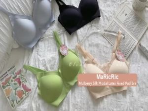 (SG InStock) Thin Strap Mulberry Silk Modal Latex Fixed Pad Bra. (Wireless. Seamless. Strapless. Sports) - TSB21