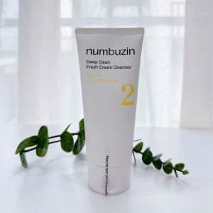 Sữa Rửa Mặt Dạng Kem Numbuzin No.2 Deep Clean Fresh Cream Cleanser Sạch Sâu Cấp Ẩm Cho Da 120ml - là sản phẩm rửa mặt dạng bọt kem dịu nhẹ được làm từ các thành phần tự nhiên làm sạch sâu lỗ chân lông khỏi tạp chất và mụn đầu đen loại bỏ lớp trang điểm