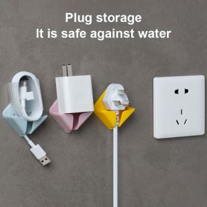 Brightbling 2PCS New Wall Storage Hook Power Plug Socket Hook Home Wire Plugs Adhesive Hook Kitchen Storage