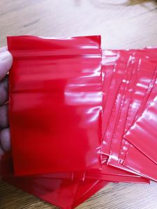 ซองซิปสีแดง ซองซิปแดง เกรด A ไร้กลิ่น ซองแดงร้านทอง ซองซิปสีแดง แพค 100 ใบ