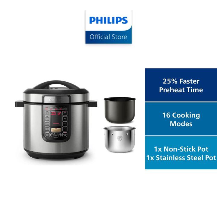 PHILIPS%203000%20Series%2016-in-1%20MultiCooker%20%E2%80%93%20HD2237/73,%20Pressure%20Cooker,%201300W,%202%20Pots,%20Reheat%20Function%20-%20Image%202