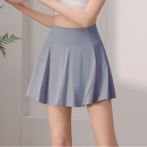 Nylon High Waist Sports Skirt Womens Dance Pleated Skirt Running Fitness Yoga Tennis