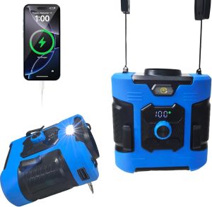Portable Waist Fan and Neck Fan 8000mAh 3-in-1 Rechargeable with Powerbank & Flashlight Function Portable Outdoor Cooling Fan