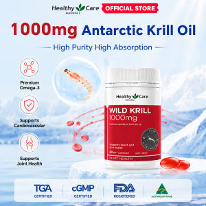 Australia Healthy Care Wild Krill Oil 1000mg Omega3 60 Capsules【Exp:Oct-2028】澳洲磷虾油 护心护关节 中老年保健