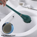 Hygienic Toilet Brush Flexible Toilet Brush Flexible Silicone Toilet Bowl Brush Set with Wall Mount Easy Cleaning No Tangling Hair Modern Design Perfect for Homes. 