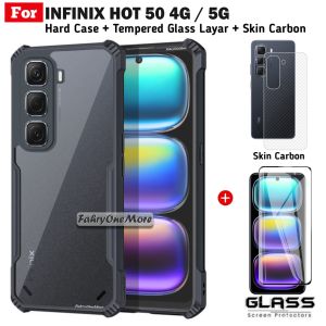 3in1 Case Infinix Hot 50 50i Pro 4G 5G Shockproof Fusion Free Anti Gores Layar Dan Garskin Belakang